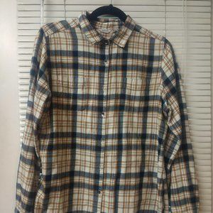 Woolrich Womens Plaid Flannel Yellow/Navy